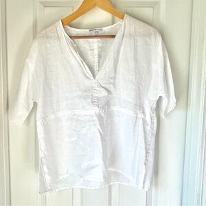 James Perse Split Front Linen Top
